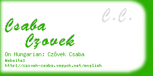 csaba czovek business card