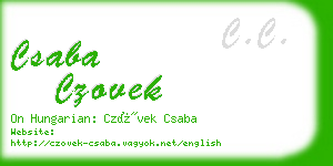 csaba czovek business card